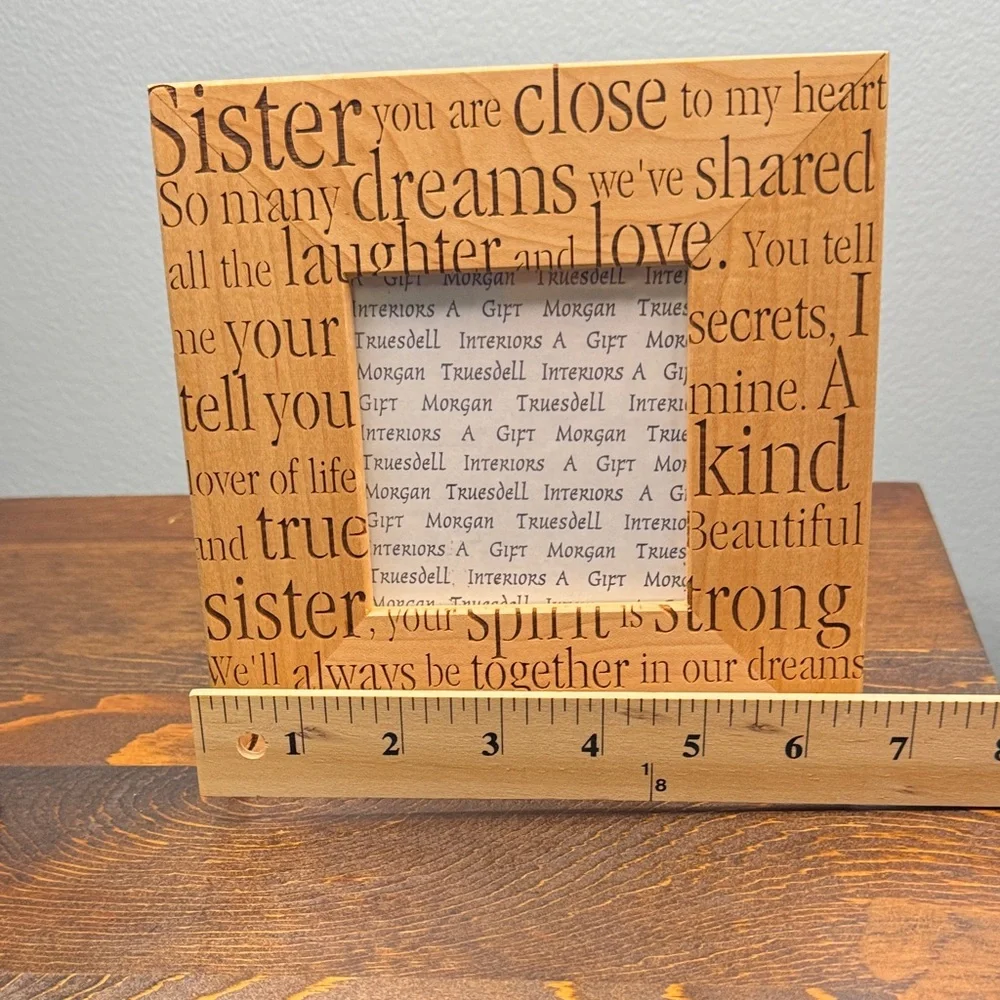 Wooden Picture‎ Frame Engraved Sisters quote
